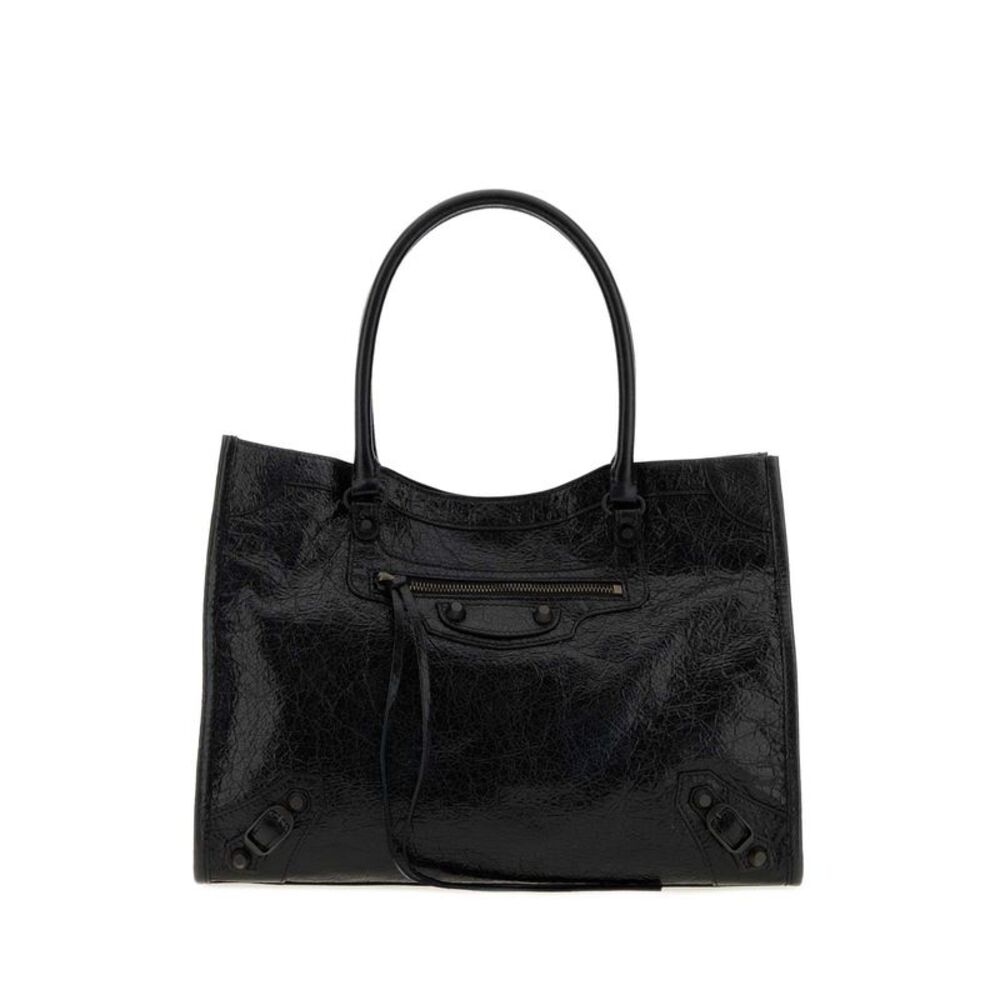 Balenciaga Women Black Leather Small Le City Handbag